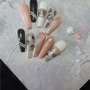 Long handmade press on nails